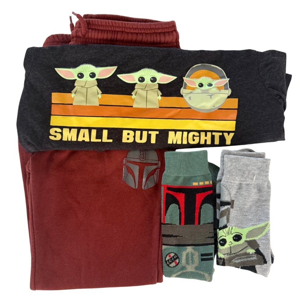 GAP Star Wars Grogu Boys 10-12 Shirt Joggers Socks 4pc Set